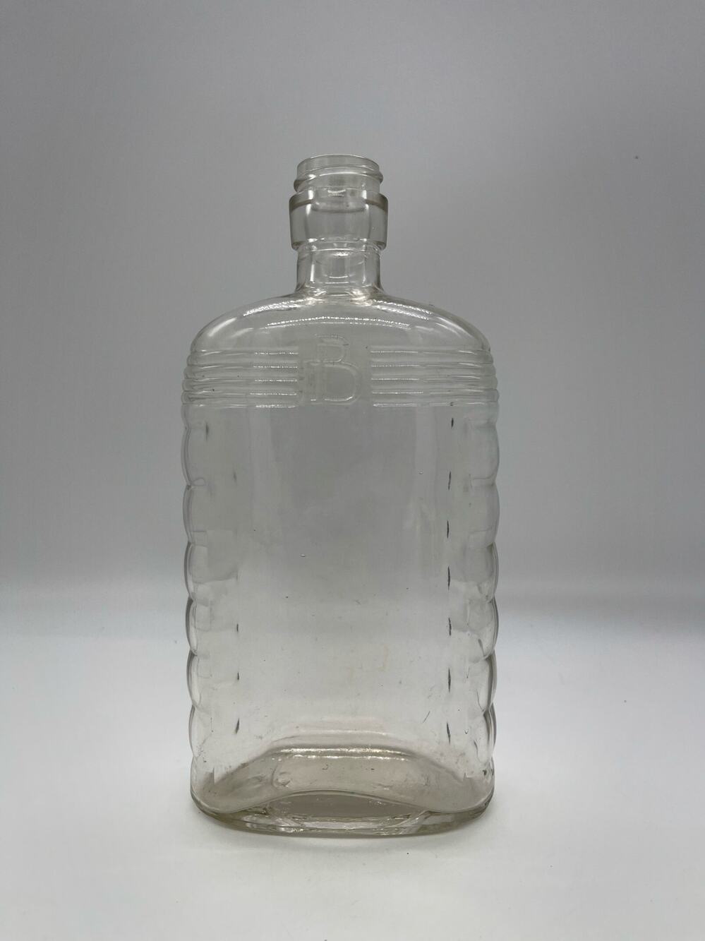 Vintage Glass Bottle 8” Tall with B